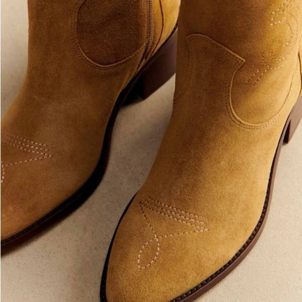 Sezane Ivana Boots in Tan Size 7 - Picture 3 of 5